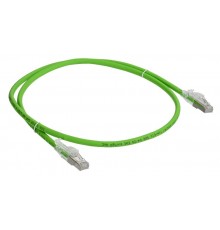 ITK Коммутационный шнур кат.6A S/FTP 1м st. лент. замок зел.  PC02-C6ASL-1M-SC-RL  ITK