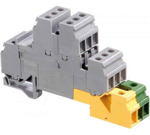 Клемма D4/6.LNTP4, 6 цепей проходных, 3 цепи земля, для щитов, винт, 4мм.кв.  1SNA110328R0200  TE