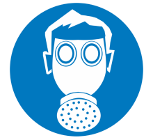 Знак М 04 "Работать в средствах индивидуальной защиты органов дыхания" ф200 мм  pn-m-04  EKF