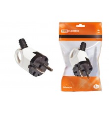 Вилка угловая с ушком с/з белая 16А 250В   SQ1806-0005  TDM