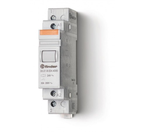 Модульный контактор; 1NO 20А; контакты AgSnO2; катушка 110В АС; ширина 17.5мм; степень защиты IP20; опции: нет  222181104000  Finder