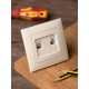 Валенсия розетка компьютерная RJ-45 2-местная кремовая EKF PROxima   EWK02-035-20   EKF