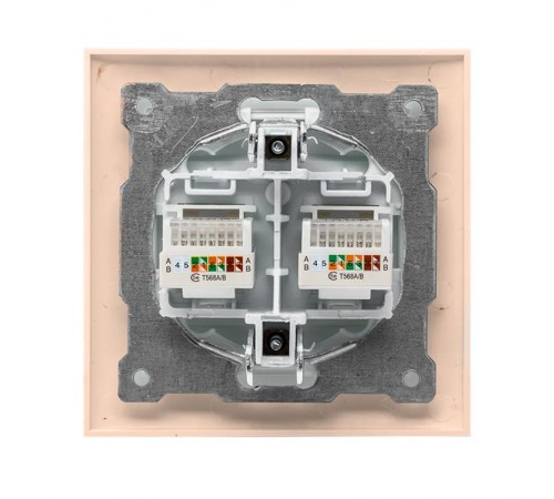 Валенсия розетка компьютерная RJ-45 2-местная кремовая EKF PROxima   EWK02-035-20   EKF