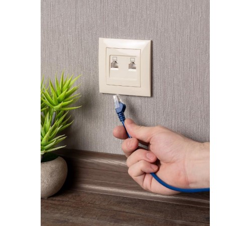 Валенсия розетка компьютерная RJ-45 2-местная кремовая EKF PROxima   EWK02-035-20   EKF