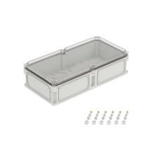 Корпус пластиковый RAM box IP67 600х300х160 мм (высота крышки 35) стенка с выбивными фланцами прозрачная крышка  563311  DKC