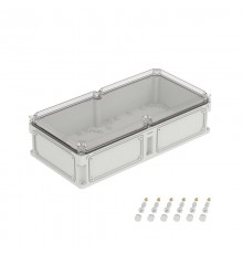 Корпус пластиковый RAM box IP67 600х300х160 мм (высота крышки 35) стенка с выбивными фланцами прозрачная крышка  563311  DKC