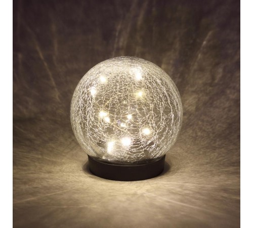 Cветильник садовый декоративный Шар на солнечной батарее, ERASF012-24 15 LED 15 cм  Б0044232  ЭРА
