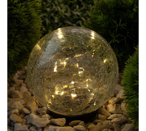 Cветильник садовый декоративный Шар на солнечной батарее, ERASF012-24 15 LED 15 cм  Б0044232  ЭРА