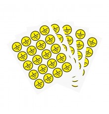 Наклейки знаки электробезопасности "Заземление" d - 20 мм (20шт на листе)  56-0010  REXANT