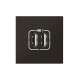 Розетка USB А+А для зарядки двойная - Mosaic - 2 модуля - матовая черная  079194L  Legrand