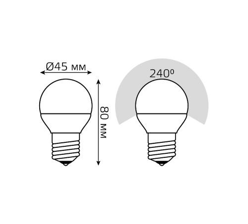 Лампа светодиодная Шар 7W 550lm 6500K Е27 шаг. диммирование LED 1/10/100  105102307-S  Gauss