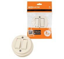 Выключатель 2-кл. открытой установки IP20 10А сл. кость "Ретро"  SQ1806-0510  TDM