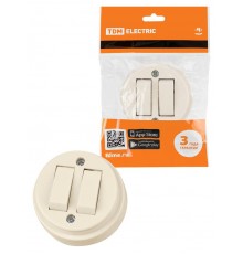 Выключатель 2-кл. открытой установки IP20 10А сл. кость "Ретро"  SQ1806-0510  TDM