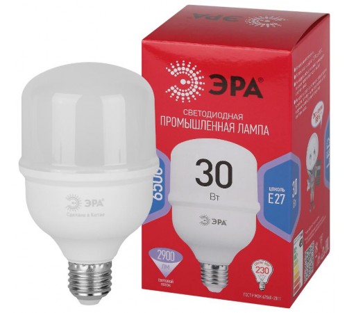Лампа светодиодная  RED LINE LED POWER T80-30W-6500-E27 R  30Вт колокол холодный белый свет   Б0063866  ЭРА