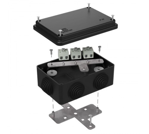 Коробка огнестойкая для о/п 40-0340-FR2.5-6 Е15-Е120 RAL9005 120х80х50 (20 шт/кор) черная  40-0340-9005-FR2.5-6  Промрукав