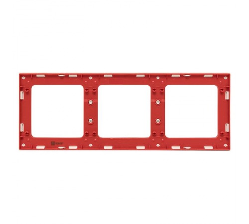 Стокгольм Рамка 3-местная белая с линией цвета красный PROxima  EAM-G-304-10  EKF