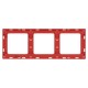 Стокгольм Рамка 3-местная белая с линией цвета красный PROxima  EAM-G-304-10  EKF