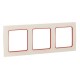 Стокгольм Рамка 3-местная белая с линией цвета красный PROxima  EAM-G-304-10  EKF