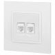 14-3108-01 Розетка 2хRJ45, IP20, белый  Б0034308  ЭРА