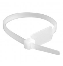 Хомут P6.6 маркировочный, белый 4,8x200, вертикальная табличка под замком 27x12,9  252190SR-M  DKC