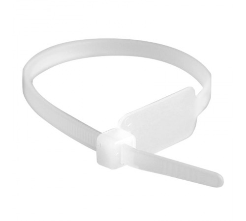 Хомут P6.6 маркировочный, белый 4,8x300, вертикальная табличка под замком 27x12,9  252270SR-M  DKC