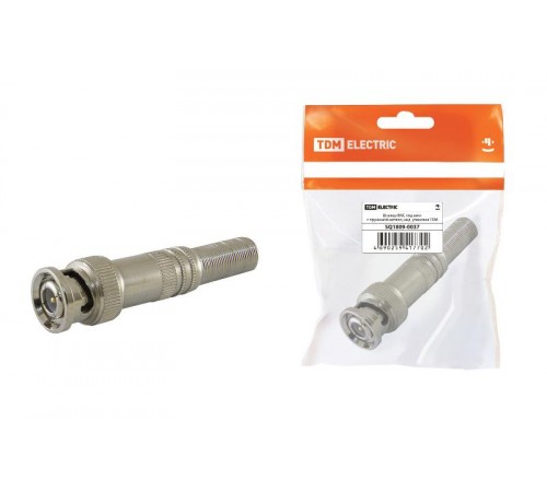 Штекер BNC под винт с пружиной металл, инд. упаковка  SQ1809-0037  TDM