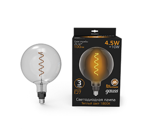 Лампа светодиодная LED Filament G200 E27 4.5W Gray 100lm 1800K 1/6  154802005  Gauss
