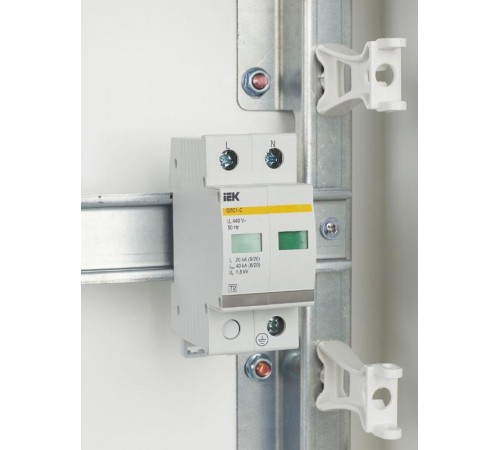 Ограничитель импульсного перенапряжения ОПС1-C 2Р In=20kA Un=400B Im=40kA  MOP20-2-C  IEK