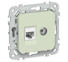 FLITE Розетка 2-ая RJ45/TV кат.5Е UTP РКТВ5е-2-0-ФлП панг  FI-AK22-1-K92  IEK