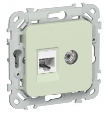 FLITE Розетка 2-ая RJ45/TV кат.5Е UTP РКТВ5е-2-0-ФлП панг  FI-AK22-1-K92  IEK