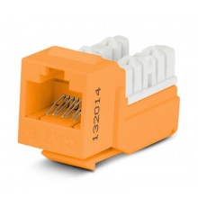 KJNE-8P8C-C6-90-OR Вставка Keystone Jack RJ-45(8P8C), категория 6, 110 IDC, заделка с помощью NE-TOOL, оранжевая  212411  Hyperline