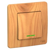 Blanca Ясень С/У Выключатель 1-клавишный с подсветкой, 10А, 250B  BLNVS010115  SE