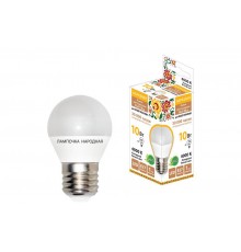 Лампа светодиодная FG45-10 Вт-230 В-4000 К-E27 Народная  SQ0340-1589  TDM