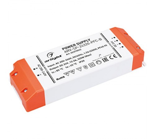 Блок питания ARV-SP-24320-PFC-B (24V, 13.3A, 320W) (Arlight, IP20 Пластик, 5 лет)  023730(2)  Arlight