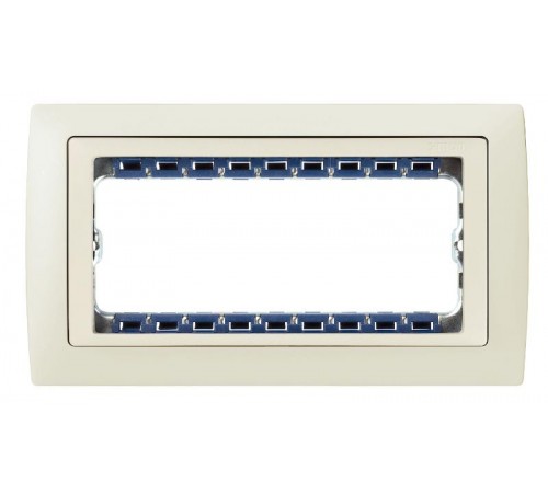Simon 82 Рамка декоративная, (+суппорт), 8 узких (4 широких) модулей, S82C, слоновая кость-слоновая кость  82780-61  Simon