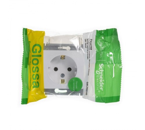 Glossa Белый Розетка с заземлением  GSL000143  SE
