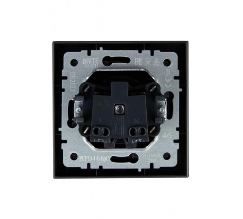 BRITE Розетка без заземления без шторок10А в сборе РСР10-1-0-БрС сталь  BR-R10-10-K46-F  IEK