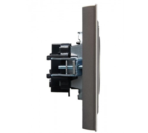 BRITE Розетка без заземления без шторок10А в сборе РСР10-1-0-БрС сталь  BR-R10-10-K46-F  IEK