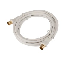 Шнур ТВ гнездо - ТВ штекер, длина 3 метра, белый  18-0004  REXANT