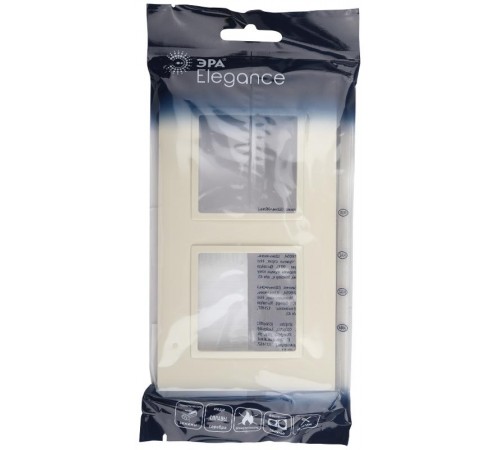 Рамка для розеток и выключателей Elegance 14-5012-02 Classic, на 2 поста, слоновая кость  Б0060577  ЭРА