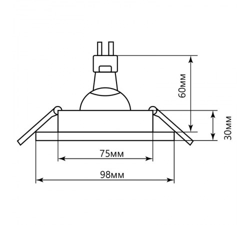 Светильник точечный встраиваемый под лампу DL6242 MR16 50W G5.3 "круг", хром  32680  FERON