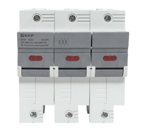 Предохранитель-разъединитель DF 22х58 3Р (тип ПВЦ)   df223-e  EKF