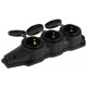 Колодка  KX-3e-B-IP44 каучуковая с заземлением 3 розетки 16A IP44 черная  Б0068453  ЭРА