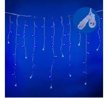 Гирлянда светодиодная "Бахрома" ULD-B3007-200/TTK BLUE-WHITE IP44 3м 200LED син./бел. с эффектом мерцания соединяемая провод прозр. Uniel UL-00007210