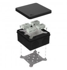 Коробка огнестойкая разветвительная для о/п двухкомпонентная 60-0300-FR6.0-4-8-Р Е15-Е60 RAL9005 100х100х50 (14 шт/кор) черная  60-0300-9005-FR6.0-4-