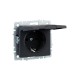 BRITE Розетка с заземлением со шторками с крышкой 16А IP20 РСбш10-3-БрГ графит   BR-R16-16-K53  IEK