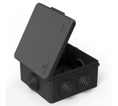 Коробка распределительная 40-0302-9005 для о/п безгалогенная (HF) черная 100х100х50 (60шт/кор) IP55  40-0302-9005  Промрукав