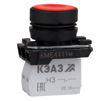 Кнопка КМЕ4510мС-красный-1но+0нз-цилиндр-IP54  354446  КЭАЗ