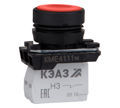 Кнопка КМЕ4510мС-красный-1но+0нз-цилиндр-IP54  354446  КЭАЗ