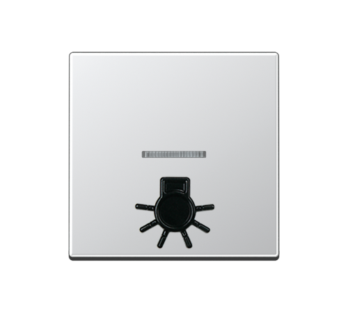 Клавиша с окошком для подсветки и рельефным символом "освещение"; алюминий  A590L1KOAL  Jung